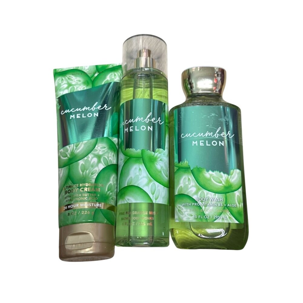 Bath & Body‎ Works Cucumber Melon 3PC Body Care Set NEW